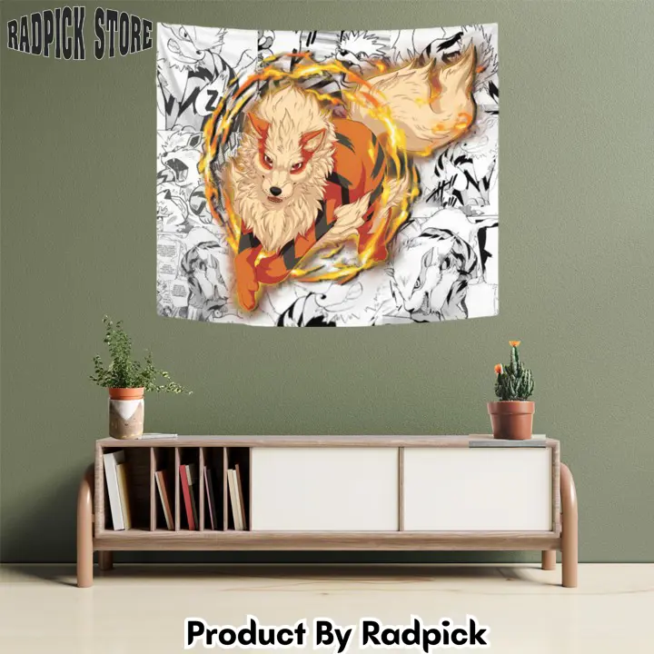 Pokemon arcanine tapestry custom manga anime wall decor  rp5941992